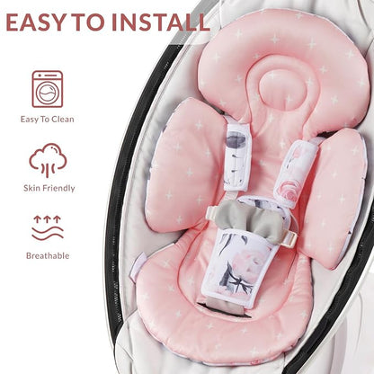 Generic Infant Car Seat Insert Compatible with Mamaroo Swing & Graco Swing and Infant Car Seat, Newborn Insert Baby Head Body Support, Reversible Design, Breathable Soft Fabric, 1Pcs - Pink Floral