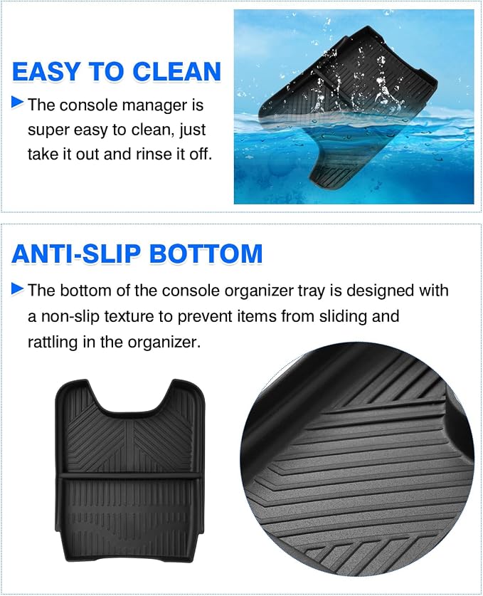Autorder Lower Console Organizer Tray for 2023-2025 2026 Honda HRV Accessories - Center Console Bottom Storage Insert Tray - ABS Black