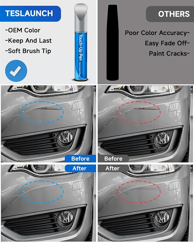 Touch Up Paint for BMW, Titan Silver(354) Exact Match Touch Up Paint Car Scratch Repair (Titan Silver Metallic for 3/5 Series)