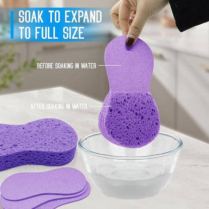 7-Pack Large Natural Cellulose Sponges 7.68" x3.74 x1.38-Super Absorbent and Biodegradable, Extra Thick Foam Kit for All-Purpose Cleaning, Ideal Washing Sponges for Kitchen Bathroom Household, Mixed