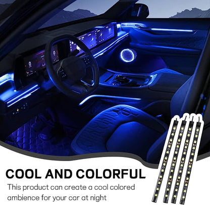Car LED Strip Light, 12V 48 LED Interior Atmosphere Lights Under Dash Ambient Night Light, Auto Interior Decorative Lamp with Cigarette Adapter Plug, Car Accessories (Blue, Cigarette Lighter)