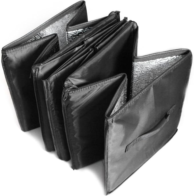 Cargo Foldable Multi Compartment Fabric Car Truck Van SUV Storage Basket Trunk Organizer and Cooler Set,Black,AK-018