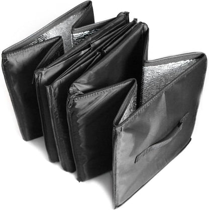 Cargo Foldable Multi Compartment Fabric Car Truck Van SUV Storage Basket Trunk Organizer and Cooler Set,Black,AK-018