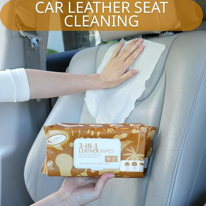 Air Jungles Car Interior Cleaning Wipes Set 210 Count, XL 8" x 10" Wipe for Car Leather Seat, Windshield Window Mirror Cleaning, Steering Wheel & Vinyl Cleaning, Multi-Purpose Wipes