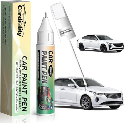 Summit White(GAZ/WA8624) Touch Up Paint Pen for Cadillac,Car Paint Scratch Repair Pen Quick and Easy Fix Auto Paint Scratch