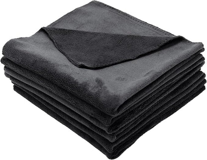 PROJE' Premium Car Care - Polishing Towel - Tagless 400 GSM Microfiber Towel - Scratch-Free & Lint Free - Finishing, Buffing, Drying Microfiber Cloth - 16in x 16in - Pack of 6 - Black