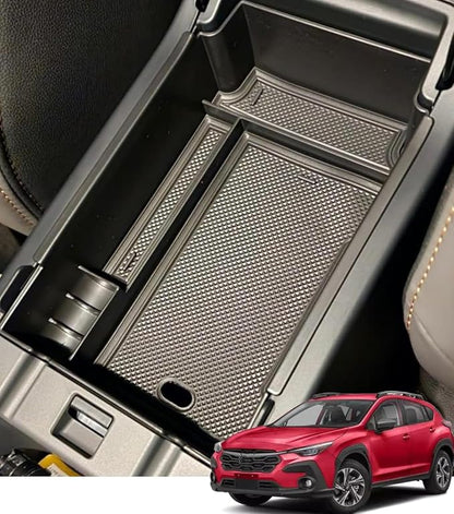 Compatible with Subaru Crosstrek Impreza 2024 2025 Center Console Armrest Storage Box ABS Tray Insert Organizer Glove Pallet Phone Holder