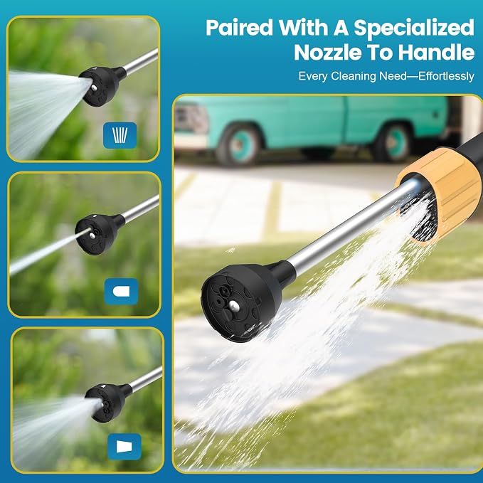 Car Wash Foam Gun for Garden Hose, Foam Cannon Car Wash Kit with Microfiber Wash Mitt, High Pressure Nozzle & 3 Spray Modes, Hose Foam Blaster for Cars, Trucks, RV, Motorcycle Cleaning - Orange