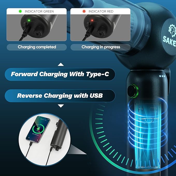 Saker Portable Car Vacuum Cordless 20000Pa 6 in 1 Multifunctional Adjustable Small Handheld Vacuum 7800mAH with Brushless Motor for Gifts, Car Home and Office SW-102