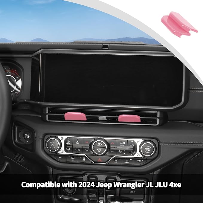 JWWY for Jeep JL Vent Air Outlet Adjustment Cover Trim Compatible with 2024-2025 Jeep Wrangler JL JLU Jeep Gladiator JT Interior Accessories 2pcs Pink