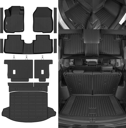 Floor Mats for Honda CRV 2017-2022, Trunk Mat and Backrest Mat & Door Sill Guard All Weather TPE Protector for Honda CRV Accessories