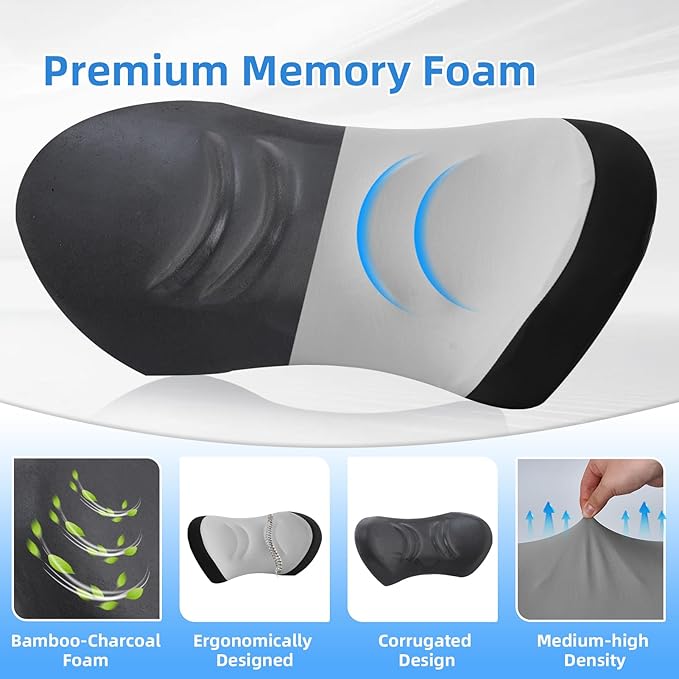 Lumbar Support Pillow for Office Chair - Lumbar Pillow for Car - Ergonomic Lumbar Support Pillow for Car Back Support Cushion