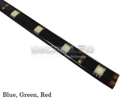 SOCAL-LED LIGHTING 60cm 24" Green Flexible LED Strips High Power Bright 5050 12 SMD Car DRL Under Dash Accent Light, Waterproof, Cuttable, Pack of 2