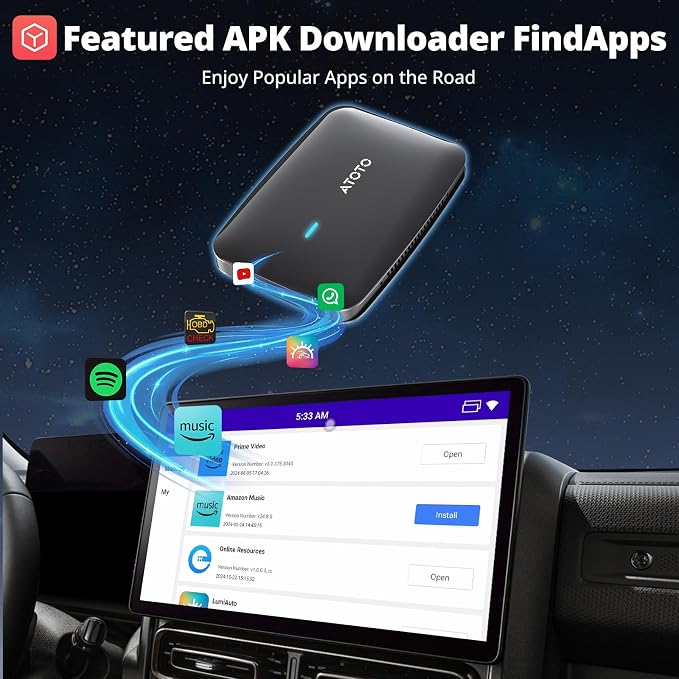 Portable AI Box CarPlay -2025 Upgrade Wireless CarPlay Adapter Compatible with YouTube, Plug & Play Smart AI Box Support DriveChat, Dual Bluetooth, Dual Wi-Fi, Max 128GB TF Card