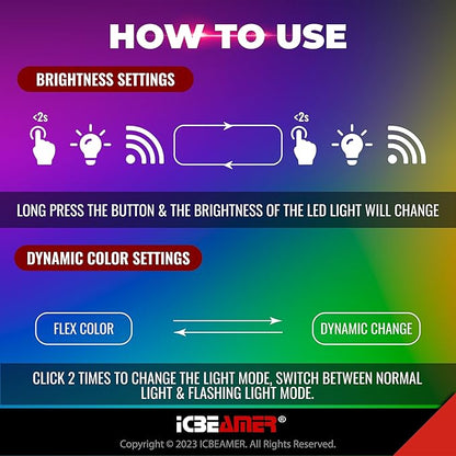 ICBEAMER Smart USB 1-Pack (Yellow) | Auto LED Interface Plug-in Miniature Night Light for Car, Van, Pickup, Truck, Interior, Trunk, Enhance Mood Lighting