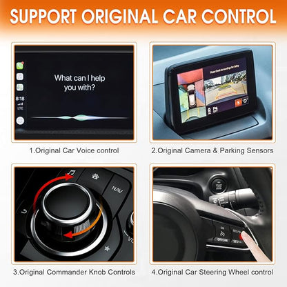 Carplay Adapter Auto Retrofit Kit Compatible with Mazda 2/3/6/CX3/CX5/CX9/MX5/FIAT 124 2014-2021 Carplay Adapter Interface Port Fits MZD Connect System TK78-66-9U0C 00008FZ34