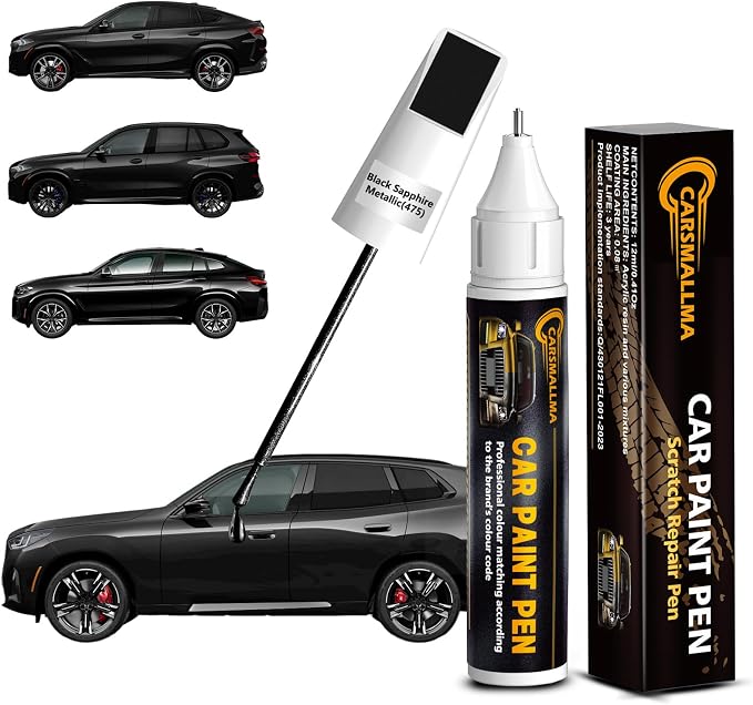 475 Black Sapphire Metallic Car Touch Up Paint for BMW, Color Accurate Car Paint Scratch Repair Pen Kit Quick & Easy Fix Vehicle Chips and Automotive Nicks Scuff