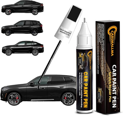 475 Black Sapphire Metallic Car Touch Up Paint for BMW, Color Accurate Car Paint Scratch Repair Pen Kit Quick & Easy Fix Vehicle Chips and Automotive Nicks Scuff