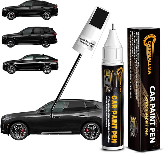 475 Black Sapphire Metallic Car Touch Up Paint for BMW, Color Accurate Car Paint Scratch Repair Pen Kit Quick & Easy Fix Vehicle Chips and Automotive Nicks Scuff