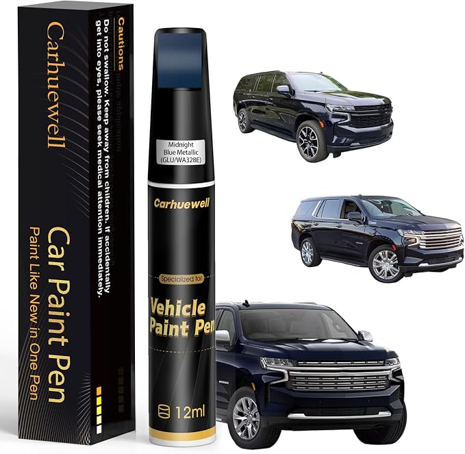 Midnight Blue Metallic(GLU/WA328E) Touch Up Paint for Chevrolet, Car Paint Pen Scratch Repair Two-In-One Touch Up Paint, Exact Color Match for Chevrolet Automotive Scratch Remover for Deep Scratches