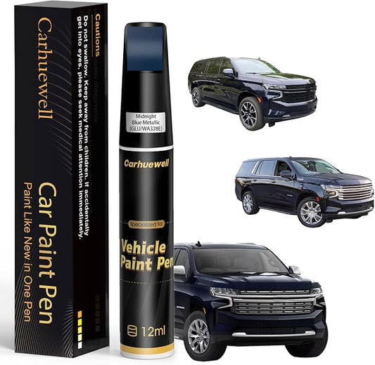 Midnight Blue Metallic(GLU/WA328E) Touch Up Paint for Chevrolet, Car Paint Pen Scratch Repair Two-In-One Touch Up Paint, Exact Color Match for Chevrolet Automotive Scratch Remover for Deep Scratches