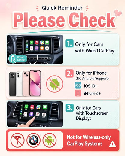 OTTOCAST Baby Car Camera 2026,Wireless CarPlay Adapter (No Android Support) | Display the Baby View on the Original Car Screen,Split Screen for Navigation & Baby Monitor,Wired CarPlay to Wireless
