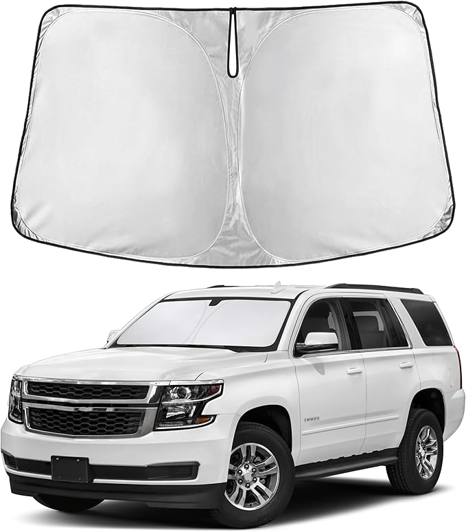EcoNour Windshield Sunshade Compatible for Chevrolet Tahoe/GMC Yukon 2015-2018 2019 2020, Sun Visor for Front Windshield & Window Sun Shade Cover, UV Heat Blocker & Protector, Car Accessories