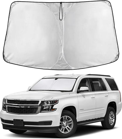 EcoNour Windshield Sunshade Compatible for Chevrolet Tahoe/GMC Yukon 2015-2018 2019 2020, Sun Visor for Front Windshield & Window Sun Shade Cover, UV Heat Blocker & Protector, Car Accessories