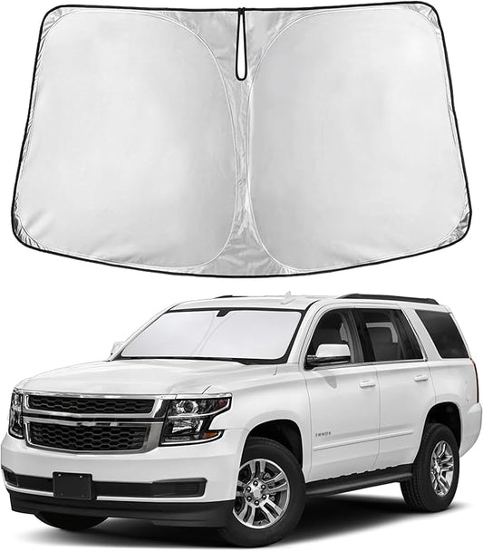 EcoNour Windshield Sunshade Compatible for Chevrolet Tahoe/GMC Yukon 2015-2018 2019 2020, Sun Visor for Front Windshield & Window Sun Shade Cover, UV Heat Blocker & Protector, Car Accessories