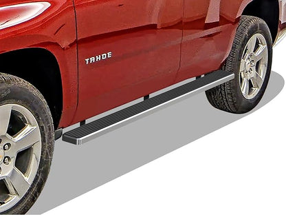 APS Running Boards (Side Bars Side Steps Step Bars) Compatible with Chevy Tahoe GMC Yukon 2000-2020 4Dr (Exclude Z71 Denali Yukon XL) (Silver 5in 304 Stainless Steel)