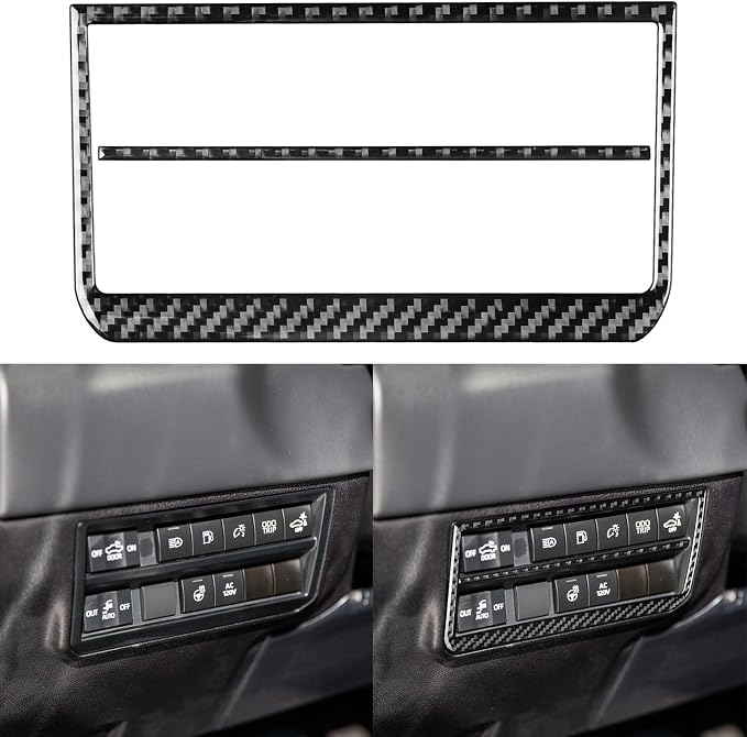 NVCNX Real Premium Carbon Fiber for Toyota Tundra 2022-2026 / Sequoia 2023-2026 2024 2025 Truck Pickup SUV Car Dash Driver Side Button Panel Cover Interior Trim Accessories Overlay Sticker Decal 2PCs