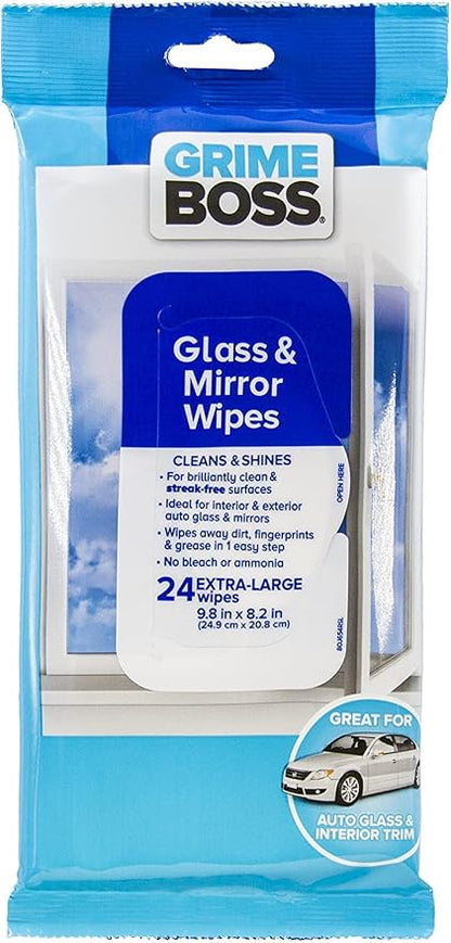Grime Boss Car Cleaning Auto Kit | Features Heavy Duty Hand & Surface Wipes, Microfiber Cloths, and Glass & Mirror Wipes