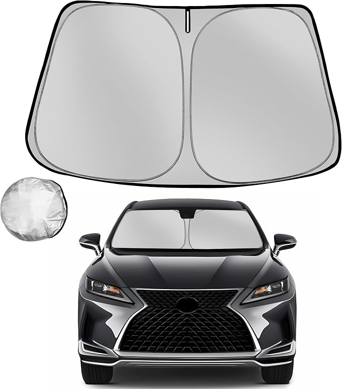 Windshield Sun Shade for 2016-2022 Le-xus RX 350 RX 450h Foldable Sun Sunshade for Car Front Window Blocks UV Rays and Heat Automotive Interior Protector Custom Fit Accessories