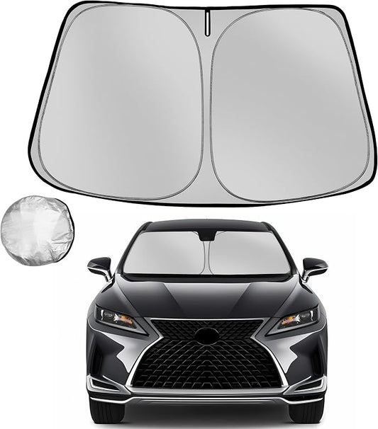 Windshield Sun Shade for 2016-2022 Le-xus RX 350 RX 450h Foldable Sun Sunshade for Car Front Window Blocks UV Rays and Heat Automotive Interior Protector Custom Fit Accessories