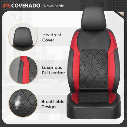 Coverado Car Seat Covers, Seat Covers Full Set, 5 Seats Automotive Seat Cover, Mesh Breathable Seat Protectors, Universal Fit for Most Cars