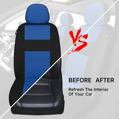 VarCozy Seat Covers for Car Front Pair, Breathable Cloth Front Car Seat Covers, Universal Cloth Seat Covers for SUV Sedan Van, Automotive Interior Covers, Airbag Compatible