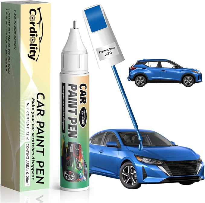 B51 Electric Blue Touch Up Paint for Nissan, Color Accurate Car Paint Scratch Repair Pen, Quick & Easy Fix Automotive Chips and Nicks