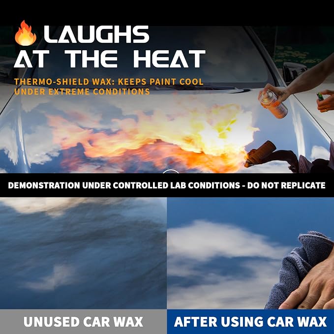 Premium Carnauba Wax 30% Conc. - Ultimate Paint Protection for Luxury Cars | 3-Month UV & Acid Rain Shield | Hydrophobic Ceramic Coating Enhancer