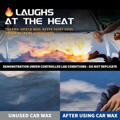 Premium Carnauba Wax 30% Conc. - Ultimate Paint Protection for Luxury Cars | 3-Month UV & Acid Rain Shield | Hydrophobic Ceramic Coating Enhancer