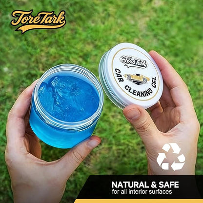 toretark Car Cleaning Gel – Reusable Interior Car Cleaner Putty, Natural Auto Detailing Slime for Vents & Crevices, Universal Car Accessories Gift for Men & Women, Blue