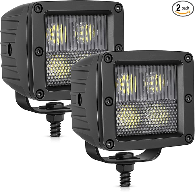 OFFROADTOWN LED Cubes, 3 Inch 80W CREE LED Pods Offroad Fog Lights Driving Ditch Backup Reverse Light for for Trucks UTV SUV ATV Motorcycle Pickup Boat - 2Pcs Driving Combo Beam