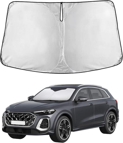 EcoNour Windshield Sunshade Compatible for Audi Q5 2018-2024 2025 2026, Sun Visor for Front Windshield & Window Sun Shade Cover, UV Heat Blocker & Protector, Car Accessories