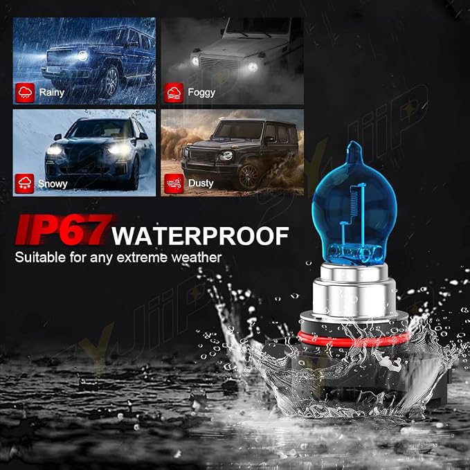 Upgraded Halogen Headlight Bulbs for Jeep Wrangler JK JL 2010 2011 2012 2013 2014 2015 2016 2017 2018 2019 2020 2021 2022, High Low Beams and Fog Lights Combo , 6000k White, 300% Brightness, 4 PCS