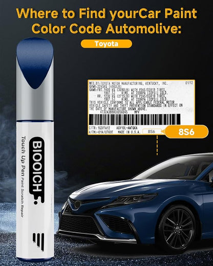Touch Up Paint Pen Exact Color Match Car Chip and Scratch Repair (for Toyota, Dark/Nautical Blue Metallic(8S6))