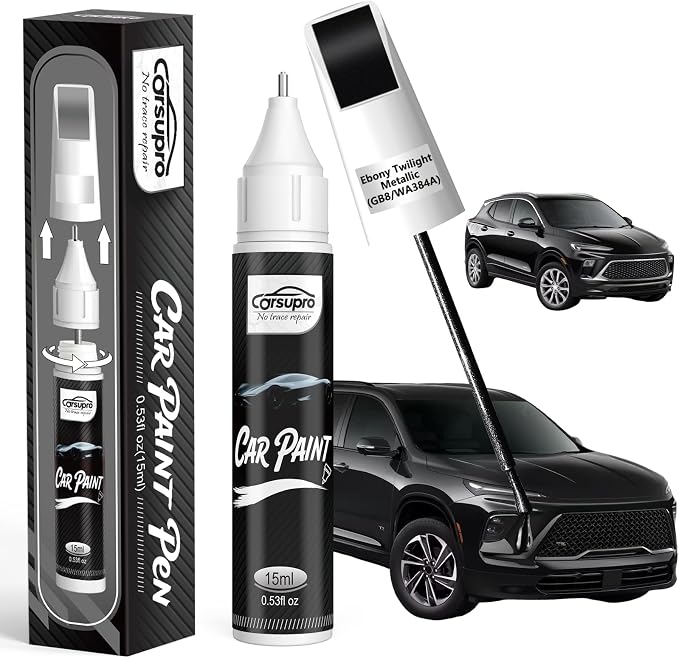 Ebony Twilight Metallic(GB8/WA384A) for Buick Touch Up Paint Pen, 2 in 1 Car Scratch Remover with Pen Tip and Brush, Precise Color Match for Car Paint Scratch Repair, Quickly and Easily Fix Chips and Nicks