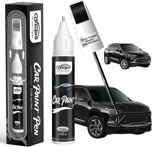 Ebony Twilight Metallic(GB8/WA384A) for Buick Touch Up Paint Pen, 2 in 1 Car Scratch Remover with Pen Tip and Brush, Precise Color Match for Car Paint Scratch Repair, Quickly and Easily Fix Chips and Nicks