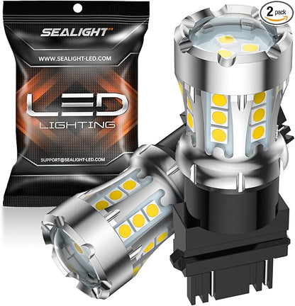 SEALIGHT 3157 LED Bulb White, Super Bright 3156 3056 3057 4157 3047 4057 3457 4114 LED Bulb for Backup Reverse Tail Brake DRL Signal Parking Lights, Pack of 2