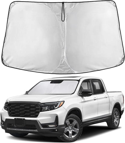 EcoNour Windshield Sun Shade Compatible for Honda Ridgeline 2017–2026 | Custom Fit Pickup Truck Front Window Sunshade | Foldable Heat & UV Reflective Sun Visor
