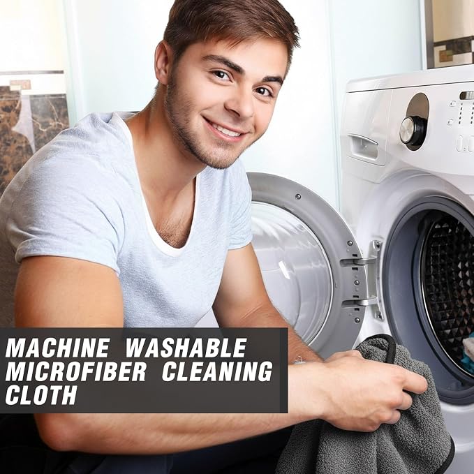 Tallew 18 Pcs Gray Microfiber Towels: 16"x16" Microfiber Drying Towels Bulk Micro Fiber Car Cleaning Cloth for Cars Drying Washing Polishing Cleaning Household Supplies