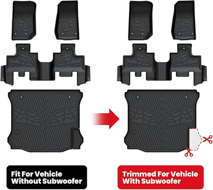 LASFIT Floor Mats & Cargo Mat for Jeep Wrangler JK 2014-2018 Unlimited 4-Door (NOT for JL or 2-Door) All Weather TPE Custom Fit Car Mats Floor Liners Cargo Liner Cargo Mat Black